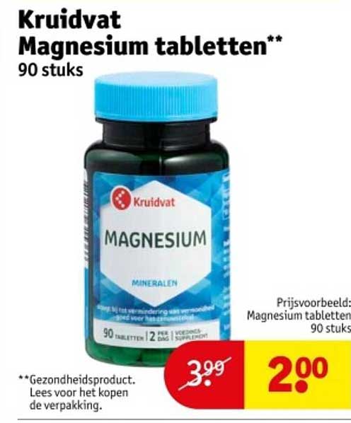 Kruidvat Magnesium tabletten** 90 stuks