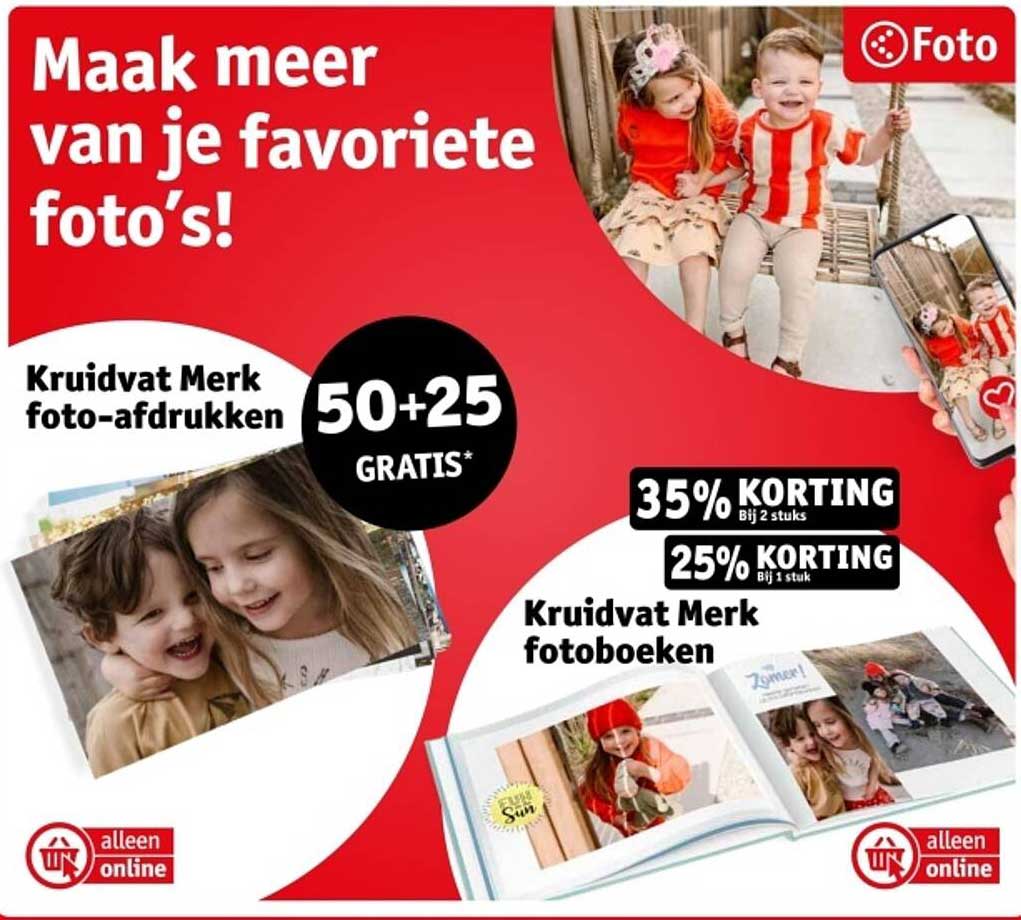 Kruidvat Merk foto-afdrukken 50+25 GRATIS*