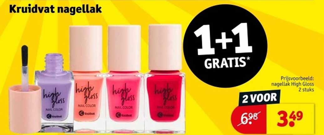 Kruidvat nagellak 1+1 GRATIS