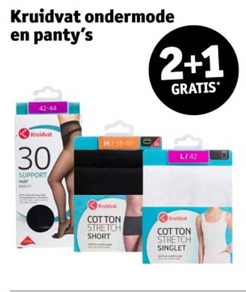 Kruidvat ondermode en panty’s 2+1 GRATIS*