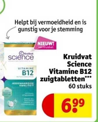 Kruidvat Science Vitamine B12 zuigtabletten*** 60 stuks