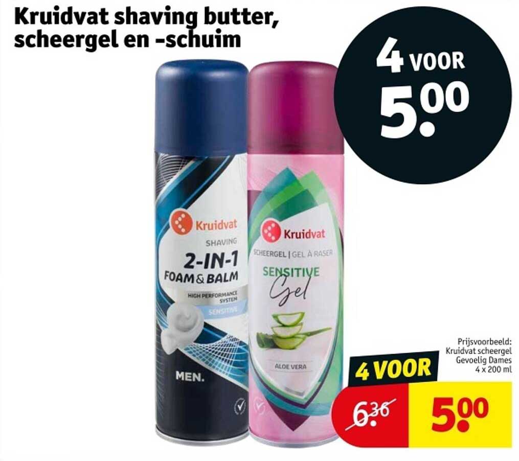 Kruidvat shaving butter, scheergel en -schuim