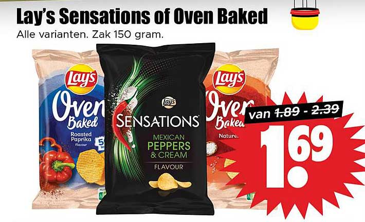 Lay's Sensations of Oven Baked - Alle varianten - Zak 150 gram