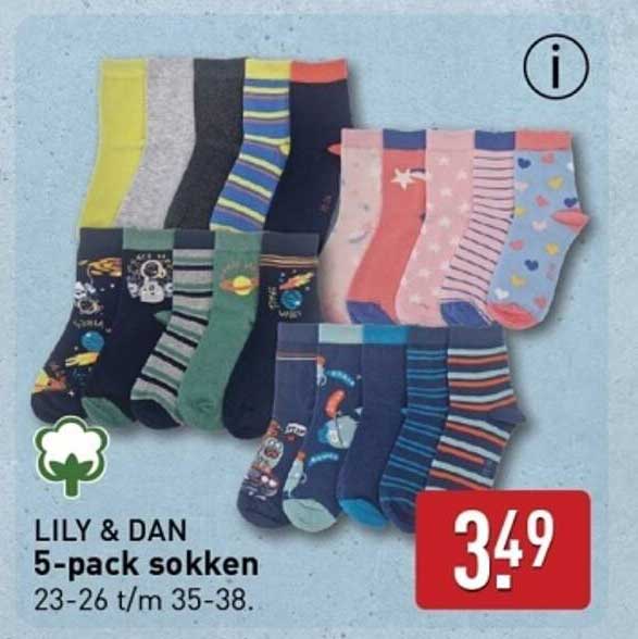 LILY & DAN 5-pack sokken 23-26 t/m 35-38