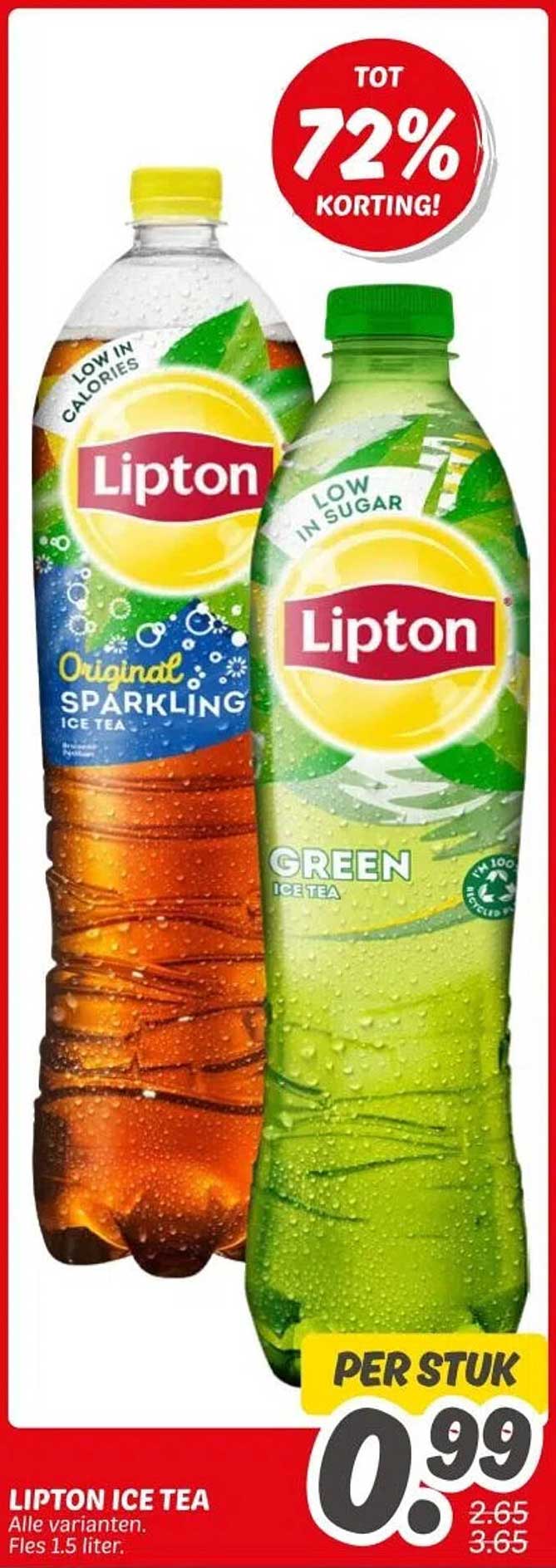 LIPTON ICE TEA - Alle varianten. Fles 1.5 liter.