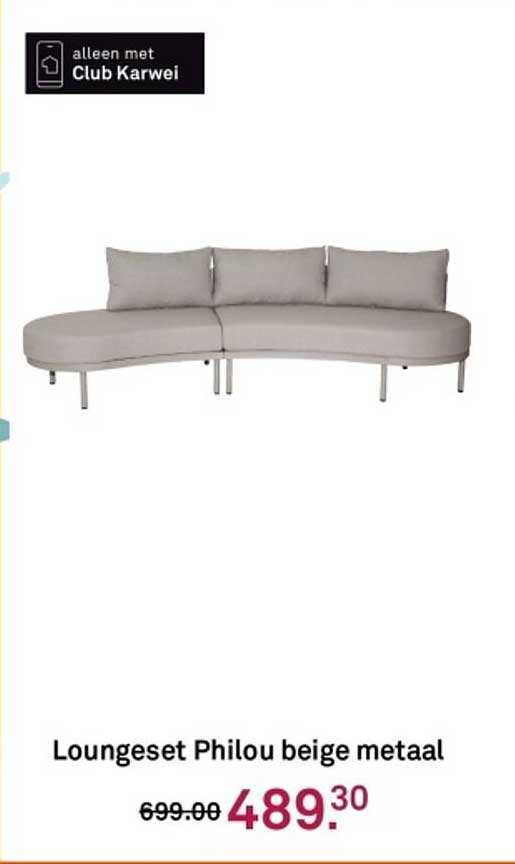 Loungeset Philou beige metaal