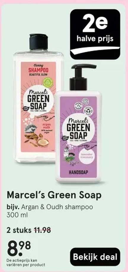 Marcel’s Green Soap bijv. Argan & Oudh shampoo 300 ml