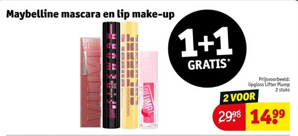 Maybelline mascara en lip make-up
