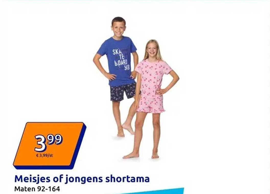 Meisjes of jongens shortama