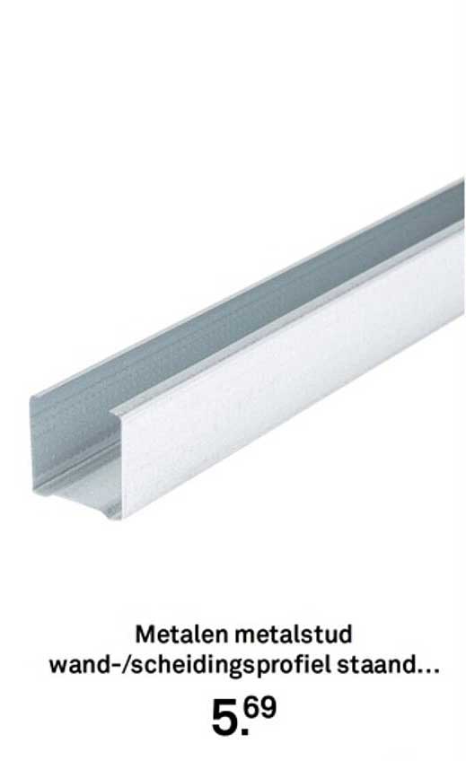 Metalen metalstud wand-/scheidingsprofiel staand