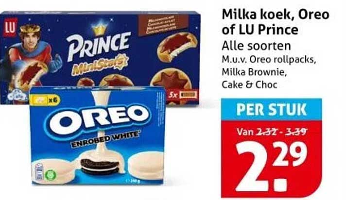 Milka koek, Oreo of LU Prince