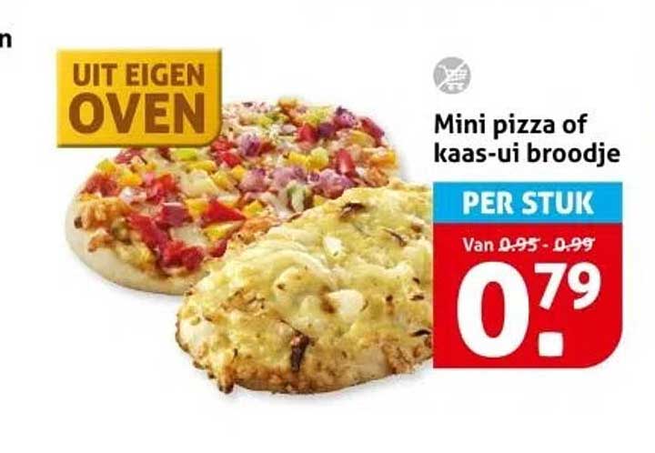 Mini pizza of kaas-ui broodje