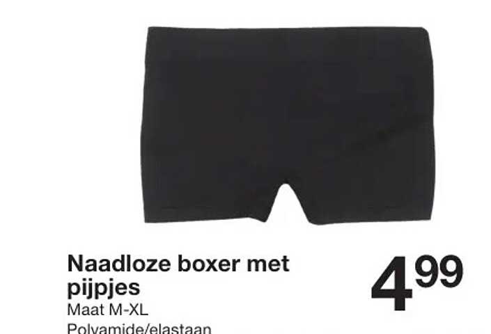 Naadloze boxer met pijpjes