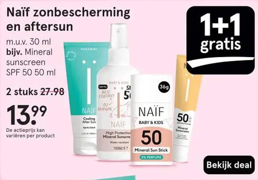 Naïf zonbescherming en aftersun