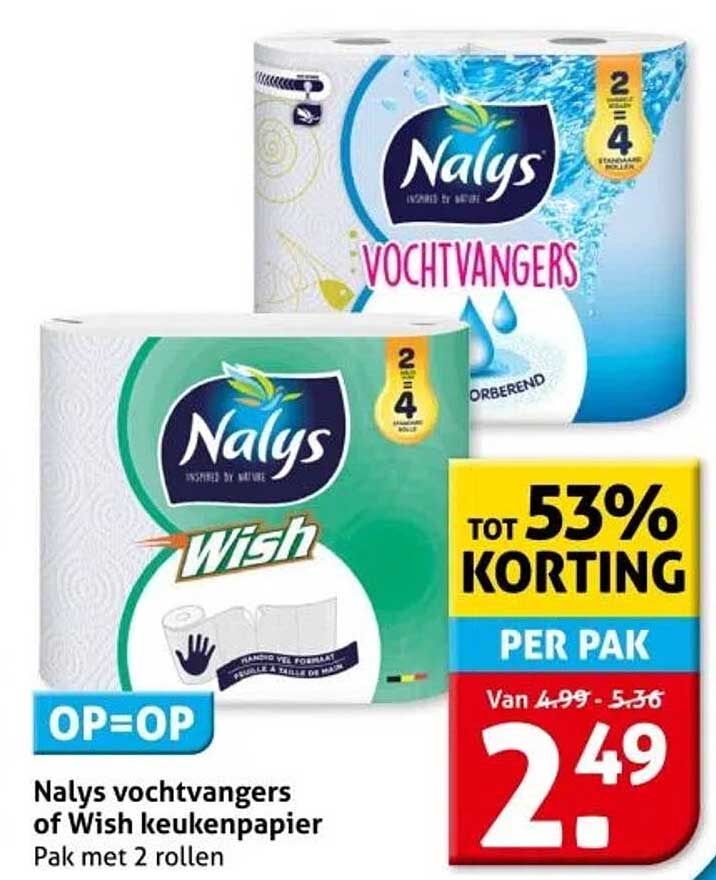 Nalys vochtvangers of Wish keukenpapier