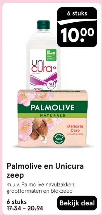 Palmolive en Unicura zeep