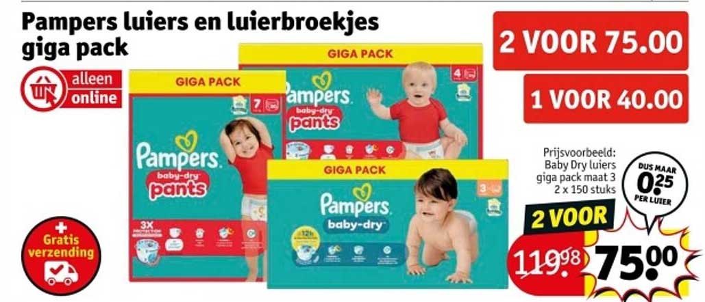 Pampers luiers en luierbroekjes giga pack
