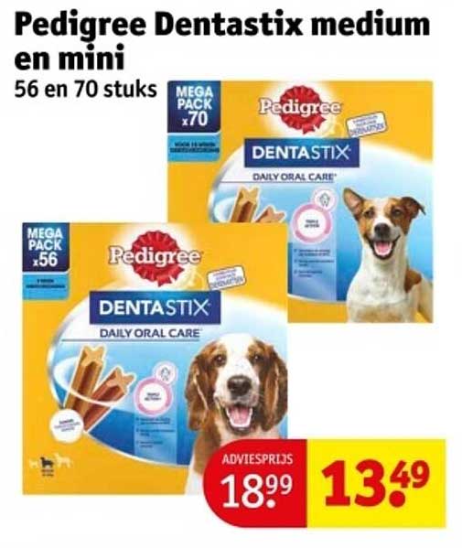 Pedigree Dentastix medium en mini 56 en 70 stuks