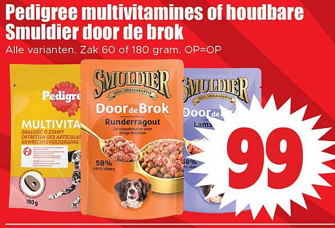 Pedigree multivitamines of houdbare Smuldier door de brok