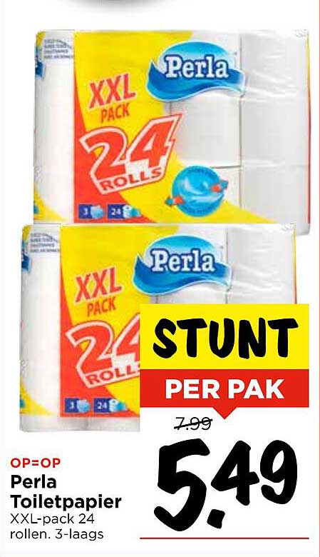 Perla Toilepapier XXL-pack 24 rollen. 3-laags