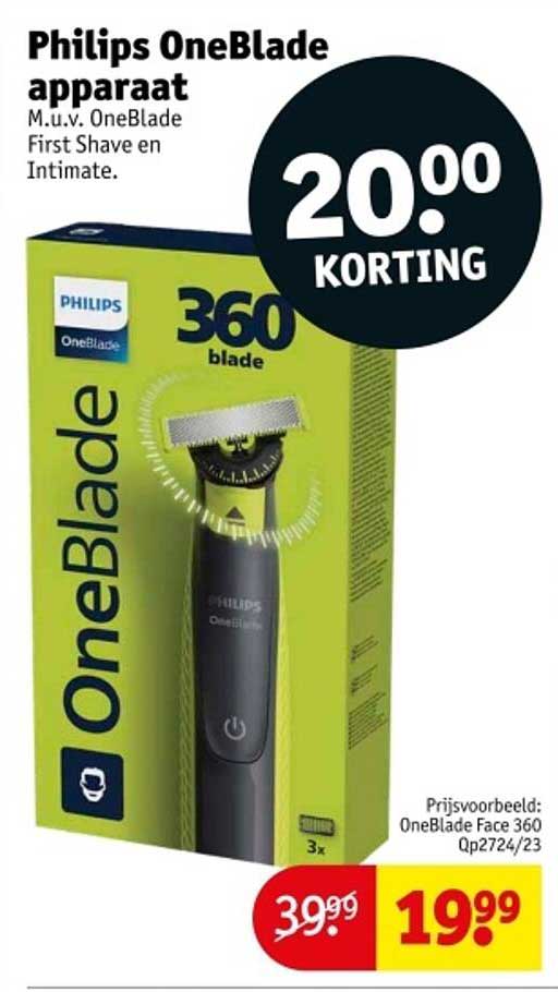 Philips OneBlade apparaat M.u.v. OneBlade First Shave en Intimate.
