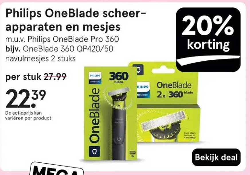 Philips OneBlade scheerapparaten en mesjes