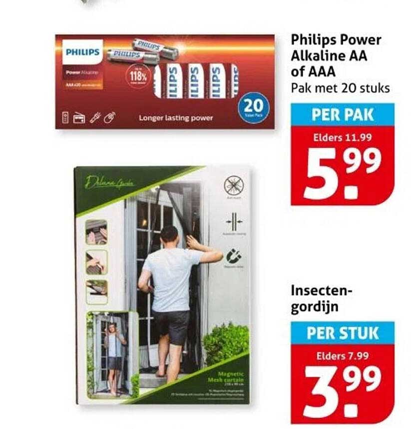 Philips Power Alkaline AA of AAA Pak met 20 stuks