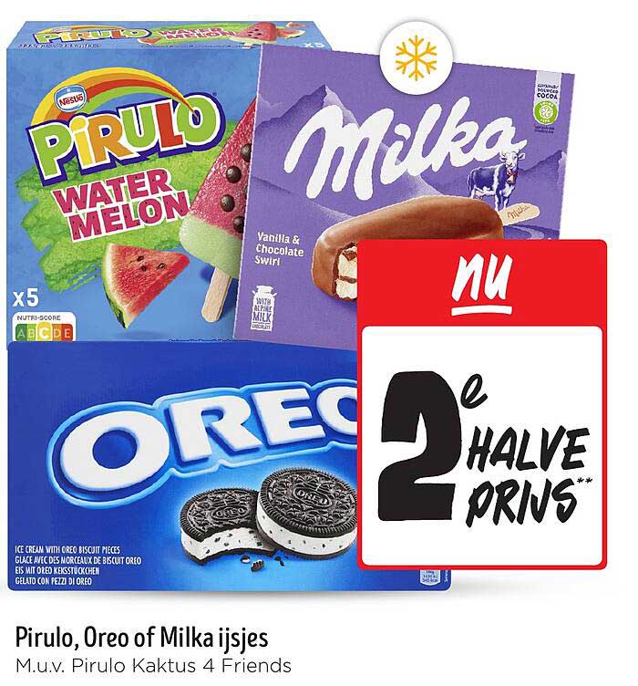 Pirulo, Oreo of Milka ijsjes M.u.v. Pirulo Kaktus 4 Friends