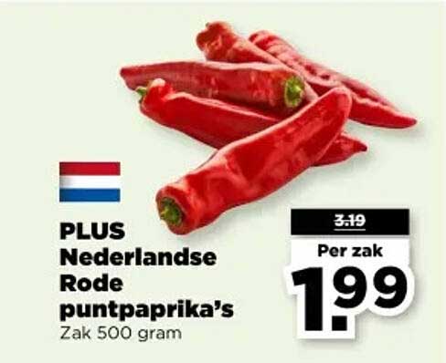 PLUS Nederlandse Rode puntpaprika's