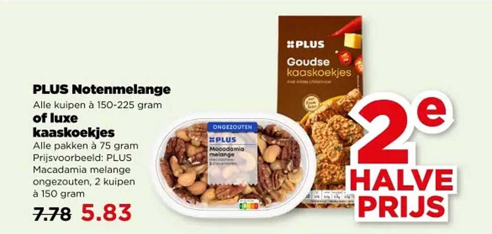 PLUS Notenmelange Alle kuipen à 150-225 gram of luxe kaaskoekjes