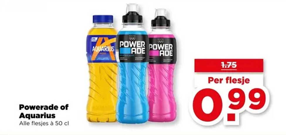Powerade of Aquarius Alle flesjes à 50 cl