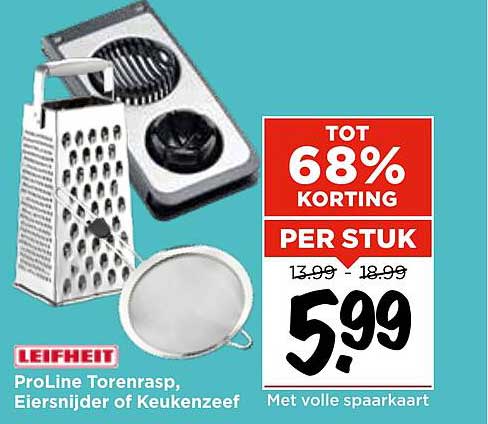 ProLine Torenrasp, Eiersnijder of Keukenzeef