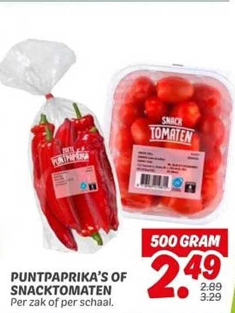 Puntpaprika’s of Snacktomaten