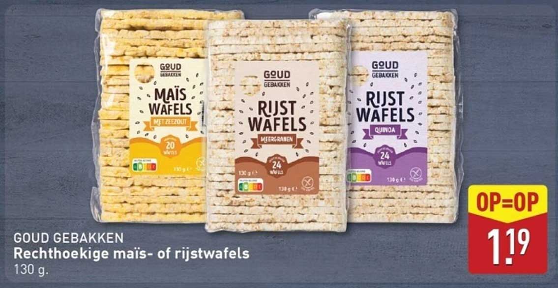 Rechthoekige mais- of rijstwafels