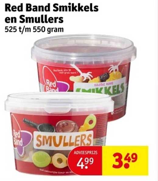 Red Band Smikkels en Smullers 525 t/m 550 gram