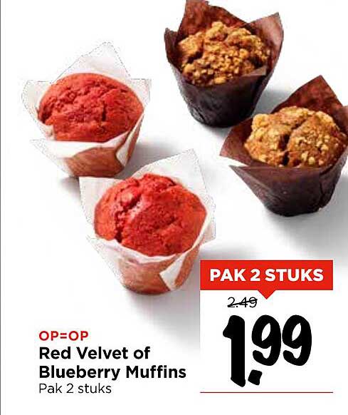 Red Velvet of Blueberry Muffins