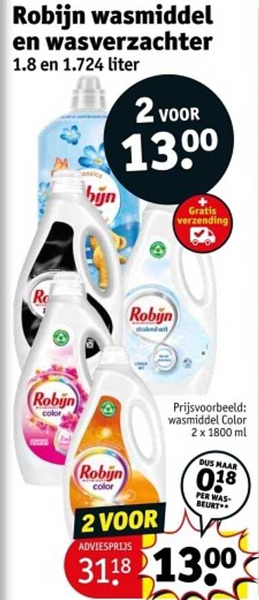 Robijn wasmiddel en wasverzachter 1.8 en 1.724 liter