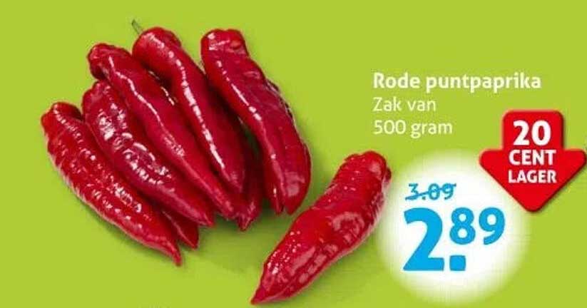 Rode puntpaprika Zak van 500 gram