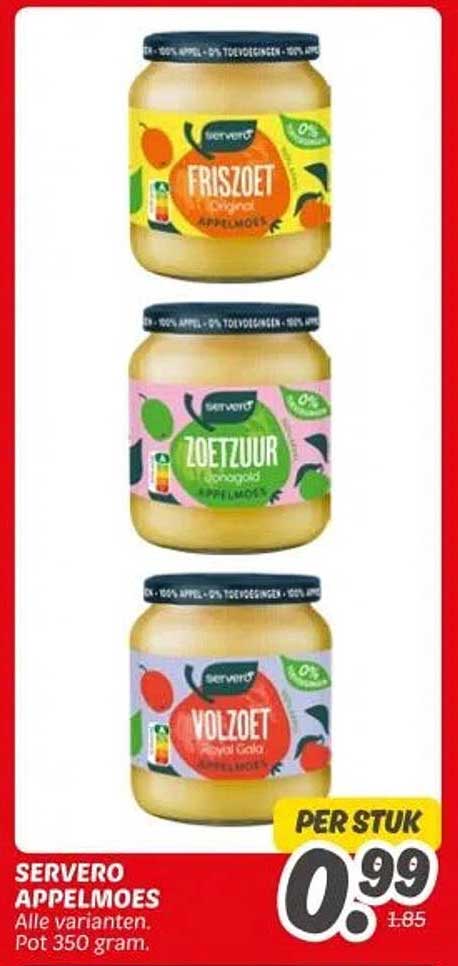 SERVERO APPELMOES - Alle varianten, Pot 350 gram.