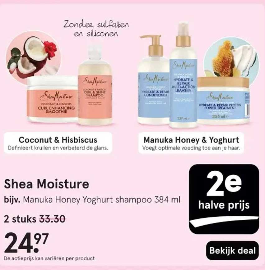 Shea Moisture bijv. Manuka Honey Yoghurt shampoo 384 ml