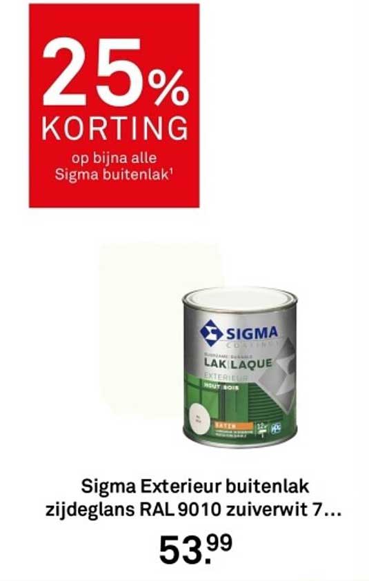 Sigma Exterieur buitenlak zijdeglans RAL 9010 zuiverwit