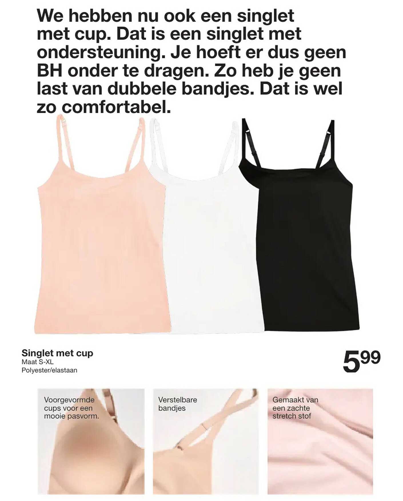 Singlet met cup