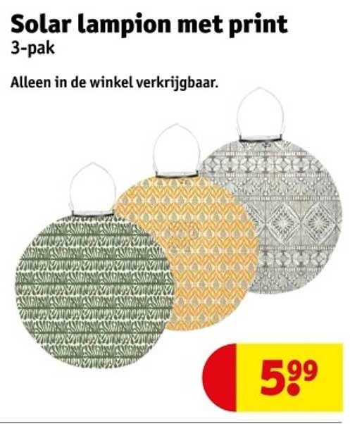 Solar lampion met print 3-pak