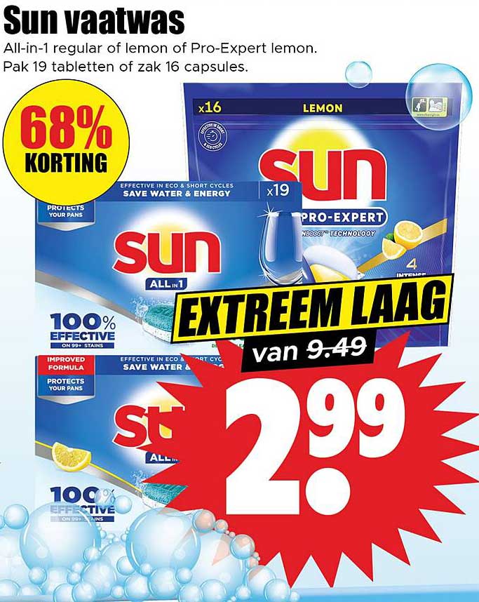 Sun vaatwastabletten All-in-1 regular of lemon Pro-Expert