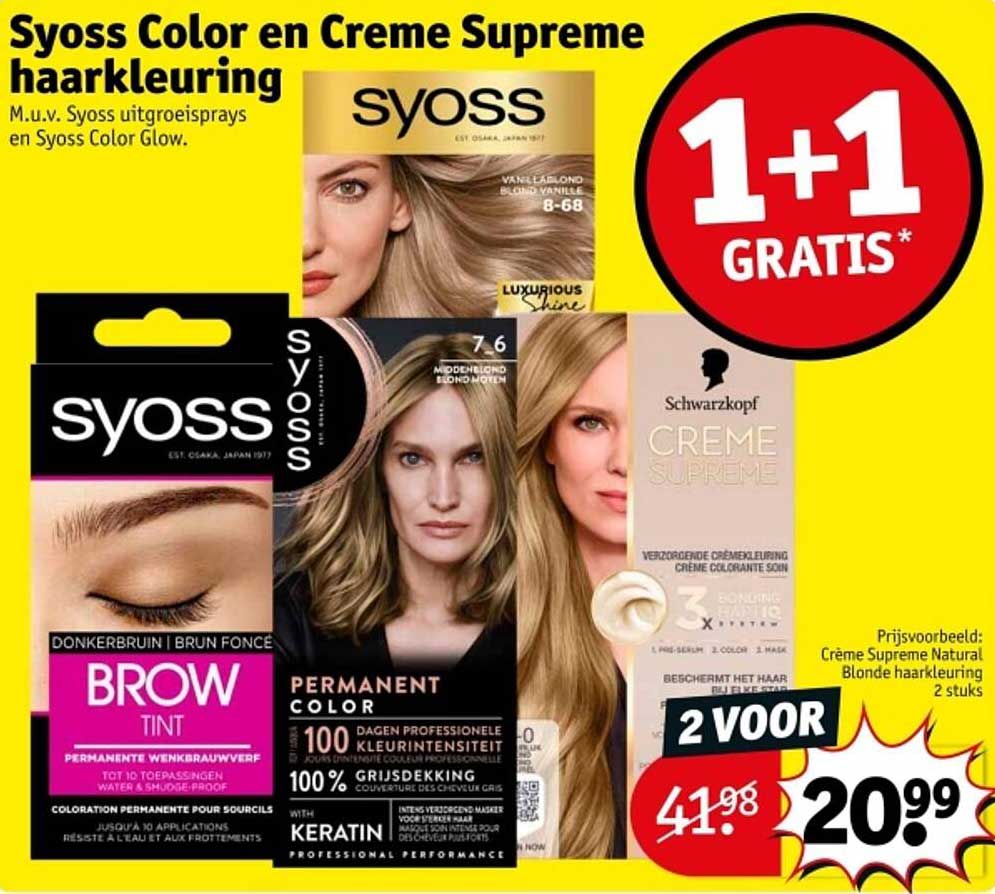 Syoss Color en Creme Supreme haarverf 2 voor 20,99