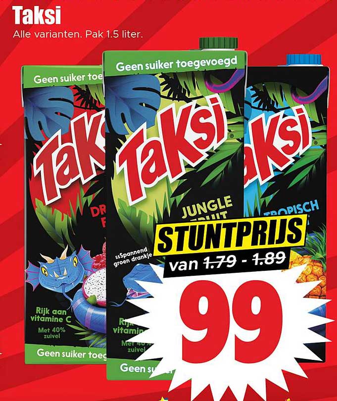 Taksi 1.5 liter - Stuntprijs 99