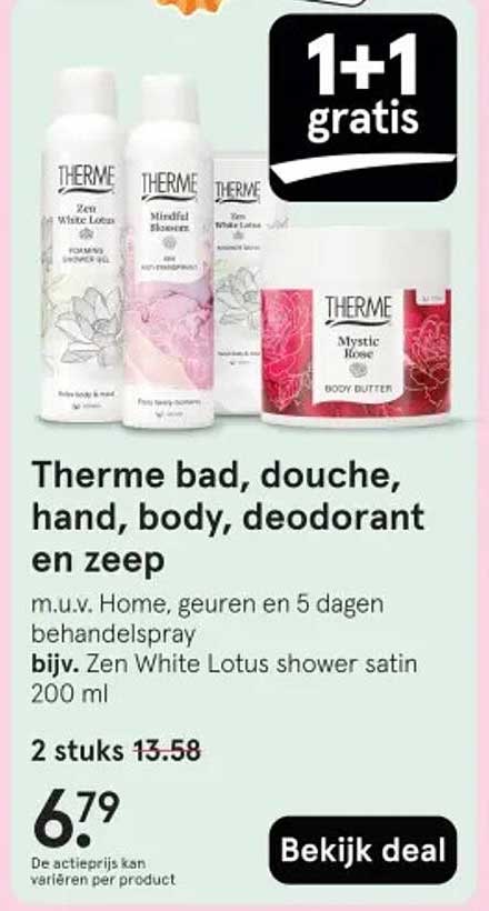 Therme bad, douche, hand, body, deodorant en zeep