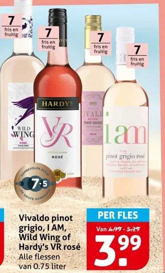 Vivaldo pinot grigio, I AM, Wild Wing of Hardy's VR rosé