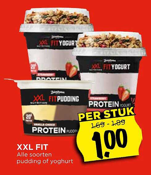 XXL FIT Alle soorten pudding of yoghurt