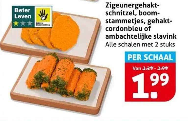 Zigeunergehakt-schnitzel, boomstammetjes, gehakt-cordonbleu of ambachtelijke slavink